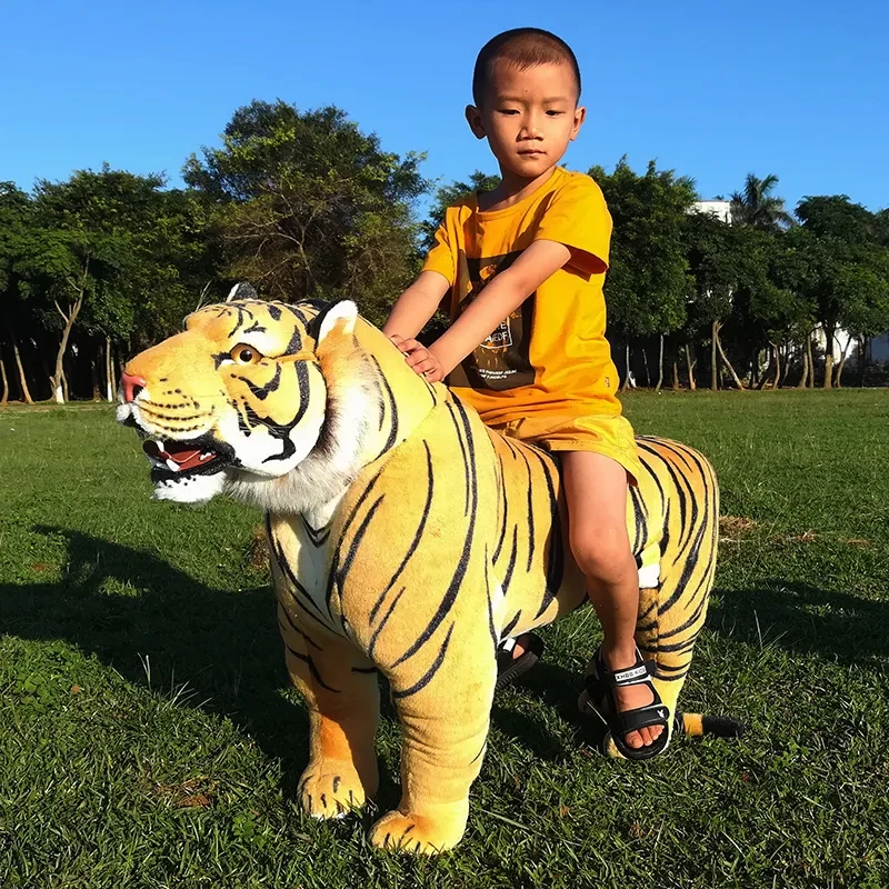 realistic animal tiger plush toy giant simulation animals doll for children riding toys teaching photography props decoration