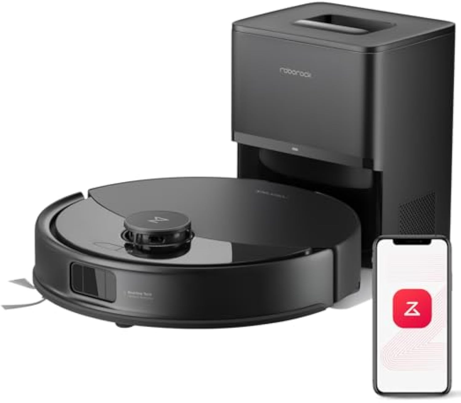 roborock Q10 X5+ Robot Vacuum and Mop, Self-Emptying, Hands-Free Cleaning for up to 7-10 Weeks, 10,000Pa Suction, Obstacle Avoidance, LiDAR Navigation, No-Go Zones, Black