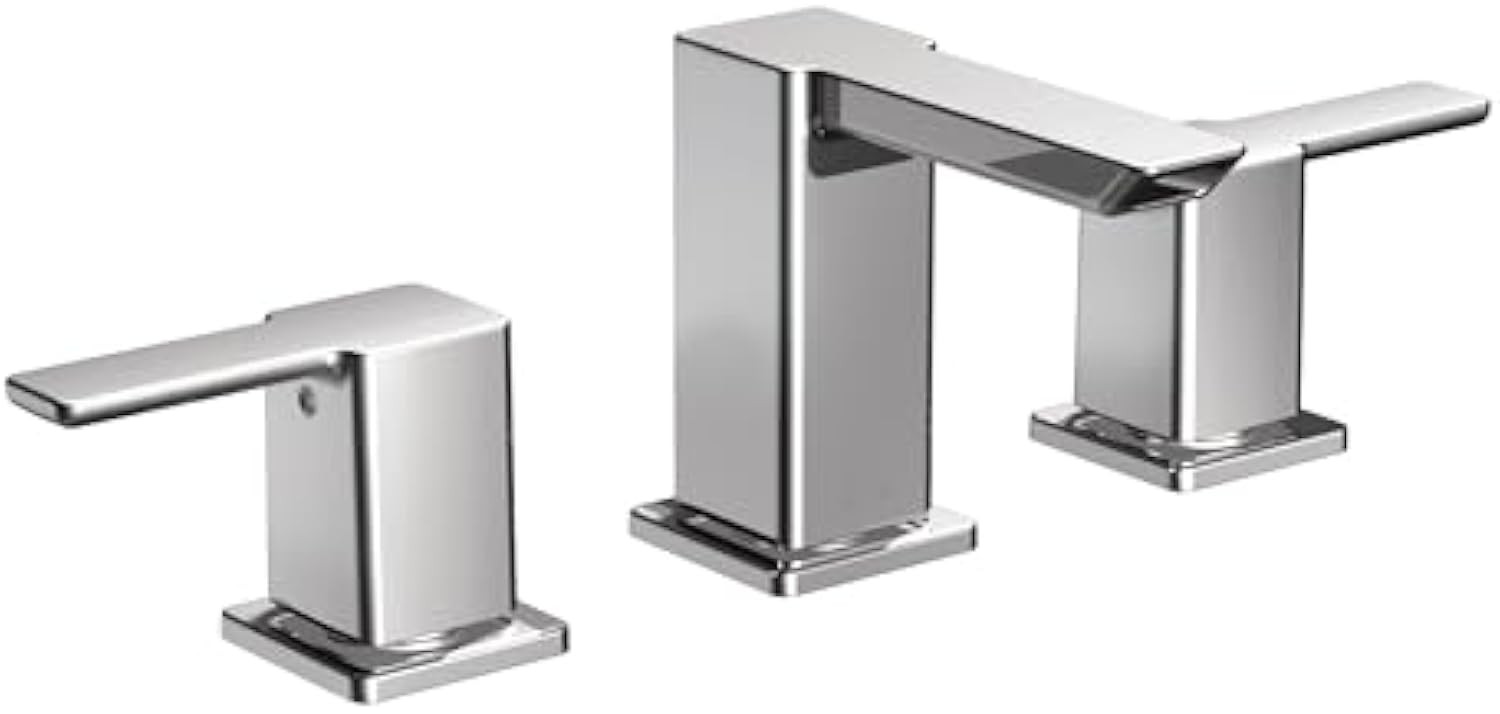 Moen 90 Degree Chrome Two-Handle 8 in. Widespread Bathroom Faucet Trim Kit, Valve Required, TS6720