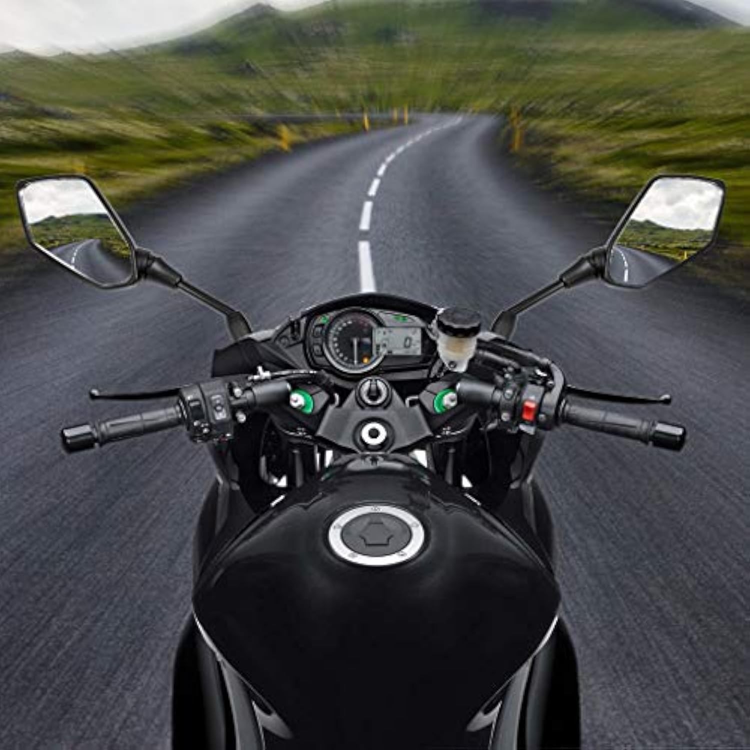 XYZCTEM Diamond Carbon Fiber is suitable for all motors and off-road vehicle ATV rearview mirror handle rod mounting clips, compatible with Harley Davidson to Honda, Suzuki to Kawasaki, Yamaha, etc.