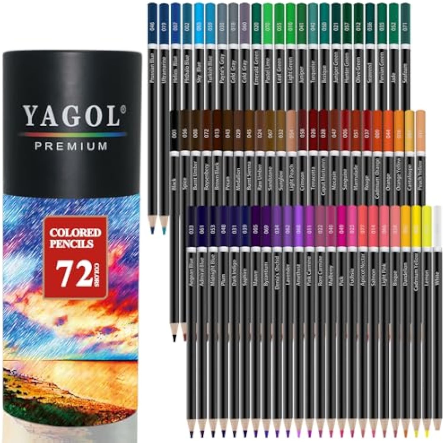 Colored Pencils for Adult Coloring Books, 72 Color Pencil Set, Soft Core Color Pencils for Adult Coloring Book, Coloring Pencils for Adults - Drawing, Sketching, Blending & Shading-Art Supplies.